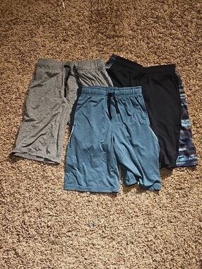 Kids Athletic Shorts Pack - Blue, Gray, Black